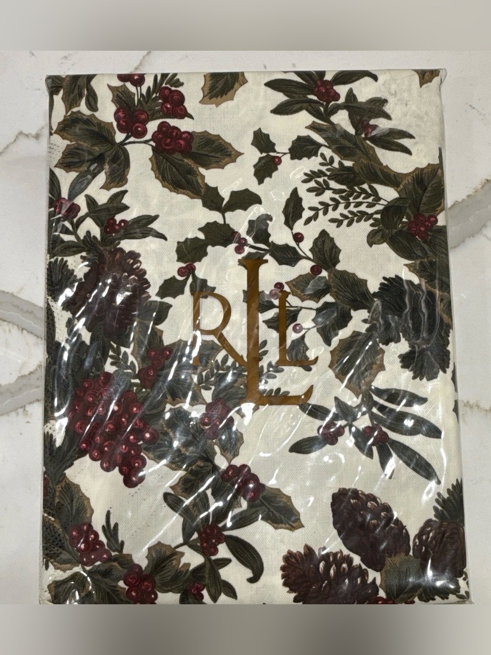 Lauren Ralph Lauren Birchmont 60x84 Oblong 100% Cotton Tablecloth Holiday Floral